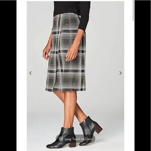 J. Jill Skirt Pointe Plaid Faux Wrap Knit Tartan Asymmetrical Charcoal Small